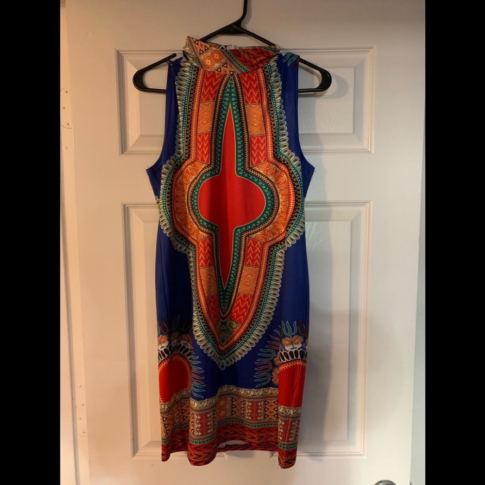 African print fitted dress